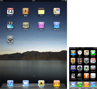 ipadとiphoneスクリーン